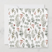 エレガントタイポグラフィの葉3数々の写真クリスマス シーズンカード (裏面)