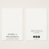 エレガントタイポグラフィイヤリングジュエリー表示カード (正面&裏面)