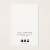 エレガントタイポグラフィイヤリングジュエリー表示カード (裏面)