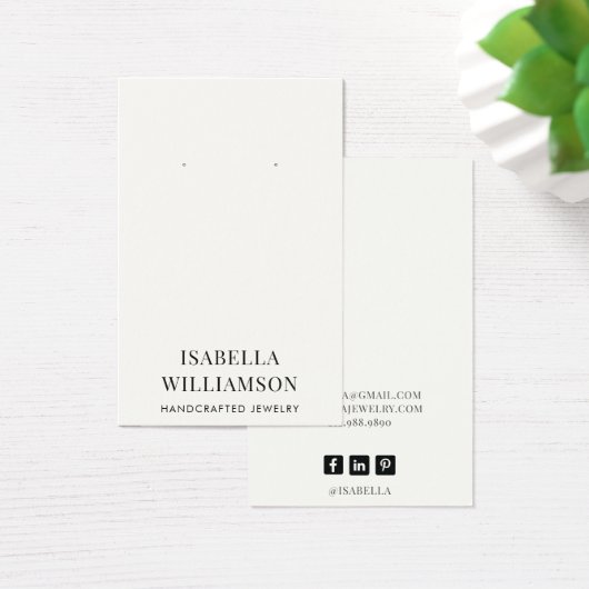 エレガントタイポグラフィイヤリングジュエリー表示カード (デスク)