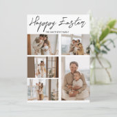 エレガントタイポグラフィイースター家族の写真コラージュ シーズンカード (スタンド正面)