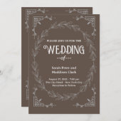 エレガントタイポグラフィクラシック白黒結婚ズ 招待状 (正面/裏面)