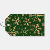 エレガントタイポグラフィグリーン金ゴールドクリスマススノーフレーク ギフトタグ (裏面横)