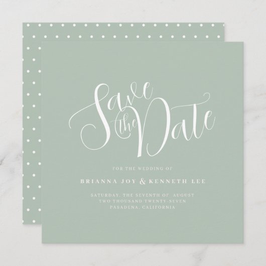 エレガントタイポグラフィサー結婚ジ セーブザデート (正面/裏面)