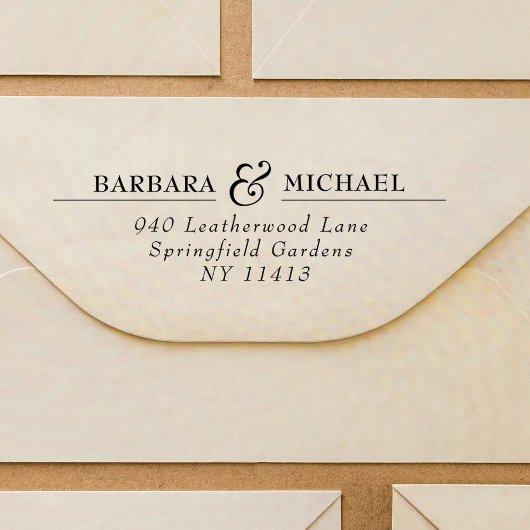 エレガントタイポグラフィシンプルシッ結婚クの住所 ラバースタンプ