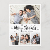 エレガントタイポグラフィスクリプトコラージクリスマス ポストカード (正面)