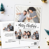 エレガントタイポグラフィスクリプトコラージクリスマス ポストカード