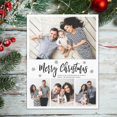 エレガントタイポグラフィスクリプトコラージクリスマス ポストカード