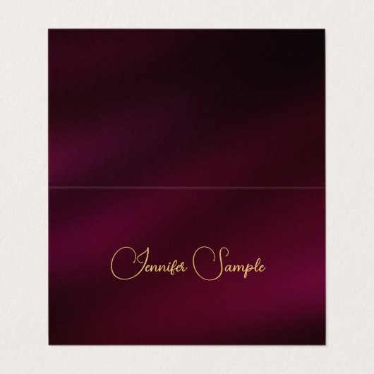 エレガントタイポグラフィスクリプトテンプレートテント折り 名刺 (外部フラット)