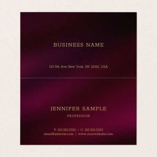 エレガントタイポグラフィスクリプトテンプレートテント折り 名刺 (内部フラット)