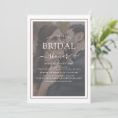 エレガントタイポグラフィスクリプト写真ブライダルシャワー 招待状 (スタンド正面)