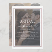 エレガントタイポグラフィスクリプト写真ブライダルシャワー 招待状 (正面/裏面)