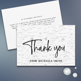 エレガントタイポグラフィスクリプト数学の卒業 サンキューカード