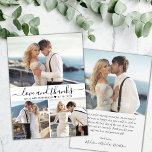 エレガントタイポグラフィスクリプト3 Photo Collage結婚's サンキューカード<br><div class="desc">ミニマモダンリストエレガントの「愛と感謝してい」Script 3 Photo Collageの結婚サンキューカード結婚のスタイリッシュサンキューカードテンプレートは、前面に3枚、背面に1枚。文字「愛と」と白い背景の上に感謝していは、スワップや黒で渦巻形のの手文字のタイポグラフィスクリプトのフォントで。名前と日付の間の小さな愛のハート。メッセージと名前をカスタムするを感謝していパーソナライズするノートもしを手書きしたい場合は、サンプル文字を削除して宇宙を増やす。おもしし救済まは合わせ品連絡が欲しい！</div>