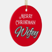 エレガントタイポグラフィスタイリッシュメリークリスマス セラミックオーナメント (右)