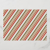 エレガントタイポグラフィストライプのメリークリスマス写真 箔シーズンカード (裏面)