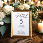 エレガントタイポグラフィテーブル番号座席表