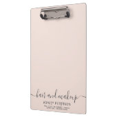 エレガントタイポグラフィトレンディー赤面ピンクヘアメイクアップ クリップボード (左)