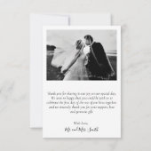 エレガントタイポグラフィネイビー写真コラージュ サンキューカード (裏面)