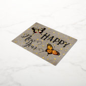 エレガントタイポグラフィバタフライ素朴星新年 箔シーズンポストカード (回転した状態)