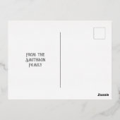 エレガントタイポグラフィバタフライ素朴星新年 箔シーズンポストカード (裏面)