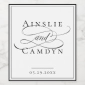 エレガントタイポグラフィパーソナライズされたワインラベル ワインラベル (シングルラベル)