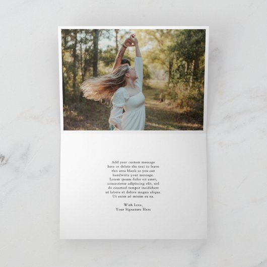 エレガントタイポグラフィフォトモダンクリスマス シーズンカード (内部)