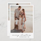 エレガントタイポグラフィフォトモダンクリスマス シーズンカード (正面/裏面)