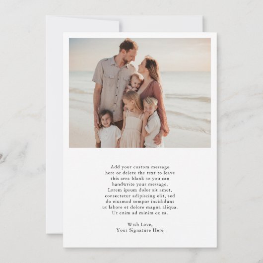 エレガントタイポグラフィフォトモダンクリスマス シーズンカード (裏面)