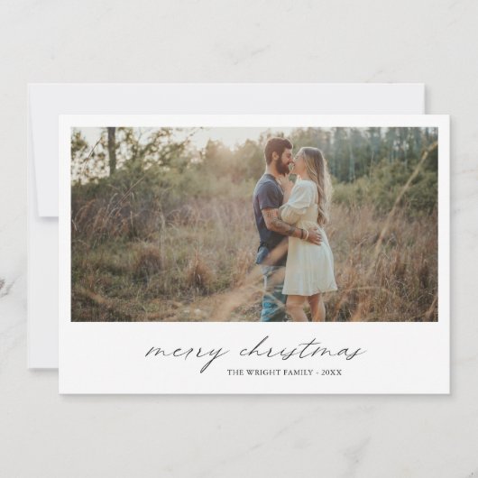 エレガントタイポグラフィフォトモダンクリスマス シーズンカード (正面)