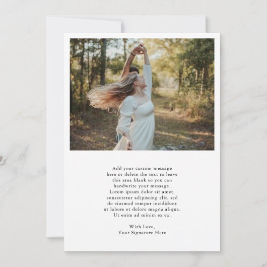 エレガントタイポグラフィフォトモダンクリスマス シーズンカード (裏面)