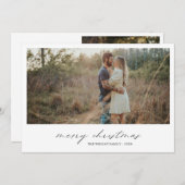 エレガントタイポグラフィフォトモダンクリスマス シーズンカード (正面/裏面)