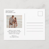 エレガントタイポグラフィフォトモダンクリスマス シーズンポストカード (裏面)