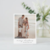 エレガントタイポグラフィフォトモダンクリスマス シーズンポストカード (スタンド正面)