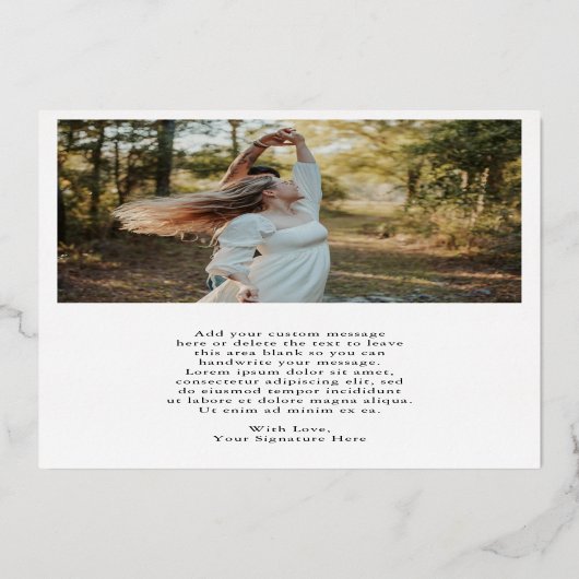 エレガントタイポグラフィフォトモダンクリスマス 箔シーズンカード (裏面)