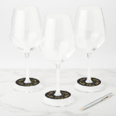 エレガントタイポグラフィフポップ・アートのァズリンク誕生日 ワイングラスタグ (セット)