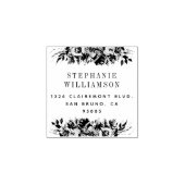 エレガントタイポグラフィフローラ差出人住所 ラバースタンプ (インプリント)