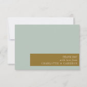 エレガントタイポグラフィブルーオリーブカスタムウェディング サンキューカード (正面)