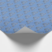 エレガントタイポグラフィブルーモダンメリークリスマス ラッピングペーパー (角)