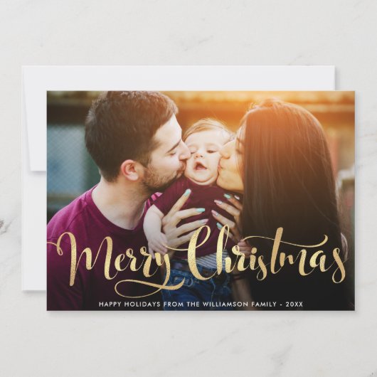 エレガントタイポグラフィホリデーフォトカード シーズンカード (正面)