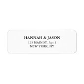 エレガントタイポグラフィホワ結婚イト差出人住所 ラベル (正面)