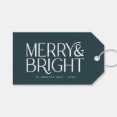 エレガントタイポグラフィボタニカルメリーとブライト ギフトタグ (正面(横))