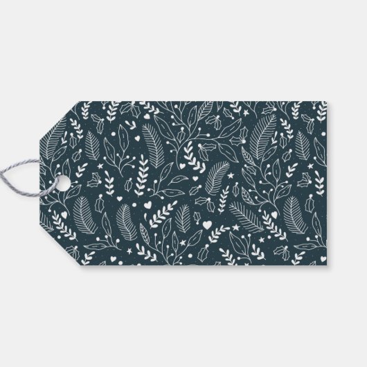 エレガントタイポグラフィボタニカルメリーとブライト ギフトタグ (裏面横)