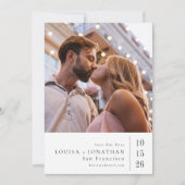 エレガントタイポグラフィミニマル二結婚枚 セーブザデート (正面)