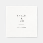 エレガントタイポグラフィモダンシ結婚ックラシックク スタンダードカクテルナプキン (正面)