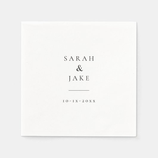 エレガントタイポグラフィモダンシ結婚ックラシックク スタンダードカクテルナプキン (正面)