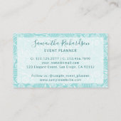 エレガントタイポグラフィモダンティール(緑がかった色)グリーン名刺 名刺 (裏面)