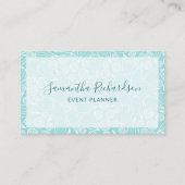 エレガントタイポグラフィモダンティール(緑がかった色)グリーン名刺 名刺 (正面)