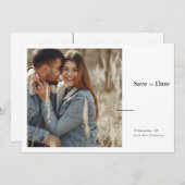 エレガントタイポグラフィモダンミニマル写真 セーブザデート (正面/裏面)