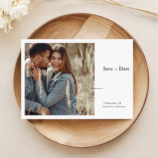 エレガントタイポグラフィモダンミニマル写真 セーブザデート